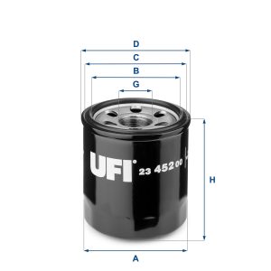 UFI 23.452.00 Filtro olio per auto, Filtro ad avvitamento